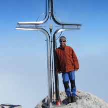 On top of the Hoher Göll (2522 meters) in the Berchtesgadener Alps